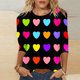 thumbnail image 1 of Xuyuer Womens Valentine T Shirts Love Heart Printed Graphic Tee Tops Spring Shirts Halloween Round Neck 3/4 Length Sleeve Graphic Tee Tops Fashion Casual Printed T-Shirt Top, 1 of 6
