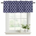 thumbnail image 2 of Blue Abstract Valances for Windows, Decorative Rod Pocket Window Valance Curtains, White Contemporary Modern Geometric Art Short Curtain Drapes for Kitchen/Living Room, 2 Panels, 54" W x 18" L, 2 of 8