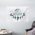 thumbnail image 1 of Adventure Tapestry, Adventure Quote in Hand Drawn Tribal Frame with Arrows and Feathers Ethnic Artwork, Wall Hanging for Bedroom Living Room Dorm Decor, 60W X 40L Inches, Indigo, by Ambesonne, 1 of 2