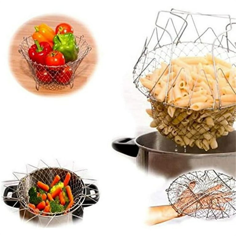 Frying Basket Fine Mesh Foldable Handle Anti-scalding Heat Resistant  Strainer Basket Hot Pot Colander Food Skimmer Kitchen Tool - AliExpress