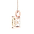 thumbnail image 3 of Clara Pucci 14K Rose Solid Hypoallergenic Gold 2Ct Natural Morganite Princess Cut Solitaire Designer Necklace Pendant For February, 3 of 7