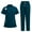 Caribbean Blue, variant on Scrub Sets for Woman Solid Color stand-up collar zipper Short Sleeve Long Pants Medical Uniform Women's Scrubs Set