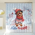 thumbnail image 3 of Hello Winter Rottweiler Smiling in Red Scarf Hat Welcome Christmas Shower Curtain Rottie Dog Lover Gifts Idea Waterproof Bathroom Bathtub Curtain - 00017, 3 of 5