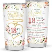 18th Birthday Gifts for Girls, 18 Year Old Girl Birthday Gifts, 18th Birthday Gifts Tumbler 20oz With Lid, Gifts for 18 Year Old Girl from Parents Grandparents Sisters Friends