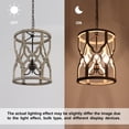thumbnail image 4 of LNC Farmhouse Chandelier 3-Light Rustic Weathered Wood Globe Chandelier Dining Room Pendant Light, 4 of 4