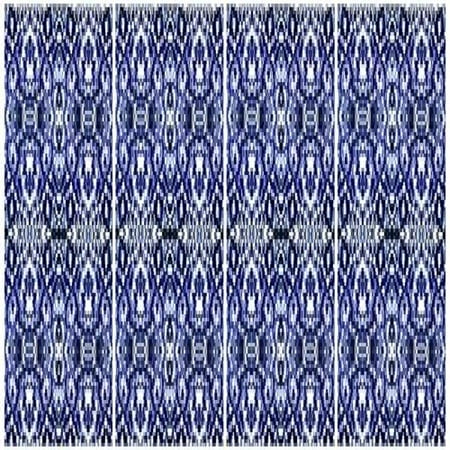 Mosaic Coaster Kit - 3dRose Blue and White Mosaic, Ceramic Tile Coasters, set of 4