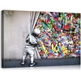 thumbnail image 1 of Graffiti Wall Art Banksy Canvas Wall Art Colorful Wall Art Graffiti Canvas Wall Art Banksy Art Street Art Canvas Wall Art Banksy Prints Graffiti Wall Decor for Living Room Bedroom Decor 12x18, 1 of 6