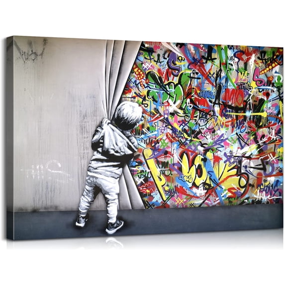Graffiti Wall Art Banksy Canvas Wall Art Colorful Wall Art Graffiti Canvas Wall Art Banksy Art Street Art Canvas Wall Art Banksy Prints Graffiti Wall Decor for Living Room Bedroom Decor 12x18