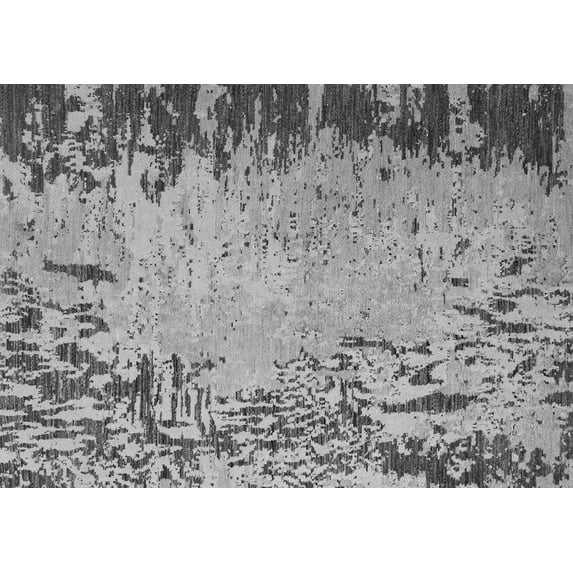 Ahgly Company Indoor Rectangle Abstract Gray Modern Area Rugs, 2' x 5'