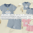 thumbnail image 3 of Boys' 2-Piece Summer Outfit 6-12 Months 12-24 Months 2t 3t 4t 5t 6t 7t Children Short Sleeve Graphic T-Shirt And Cargo Shorts Set(Pink,6-12 Months), 3 of 4