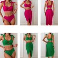 thumbnail image 5 of GYRATEDREAM Mommy and Me Swimsuits 3 Pieces Bikini Set Family Matching Tankini Sets Women Swimwear Girls Bathing Suits with Cover up for S, 5 of 7