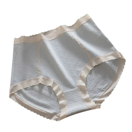 cfhntfmh Plus Size Panties for Women Soft High Waisted Full Coverage Briefs Breathable Color Block Seamless Underwear
