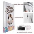 thumbnail image 6 of Grey Easter Blackout Curtains for Bedroom/Living Room, Pinch Pleated Black Out Curtains, Spring Cartoon Bunny Colorful Eggs Wood Grain Room Darkening Window Drapes with Hooks 2 Panels, 59"x70", 6 of 8