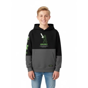 Minecraft Boy's Colorblock Fleece Graphic Hoodie