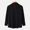 thumbnail image 4 of IROINNID Discount Long Sleeve Shirts for Men Leisure And Winter Stand Collar Solid Color Cotton Linen Shirt Top,Black, 4 of 9