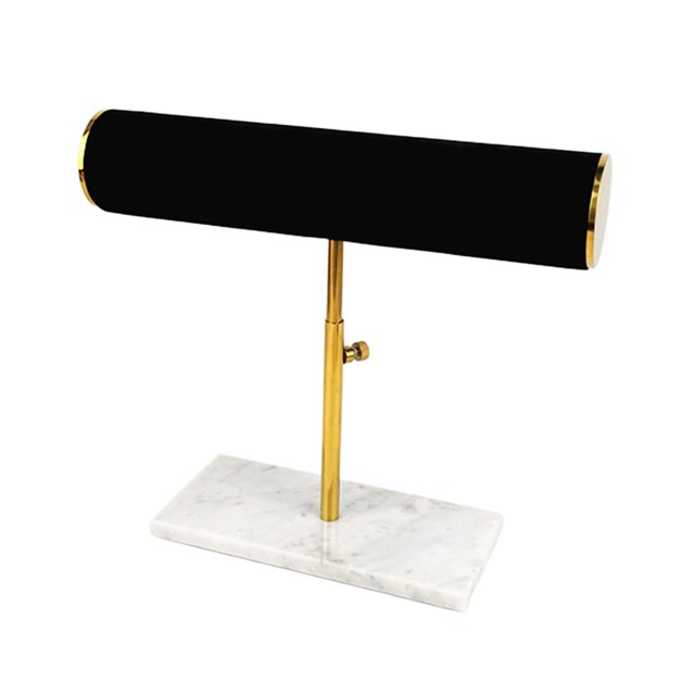 Organizador de almacenamiento de joyas para relojes, pulseras, collares, cadenas, barra en T Negro