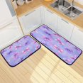 thumbnail image 7 of 2-Piece Kitchen Rugs Set Non-Slip Mats Carpet Floor for Kitchen, Bathroom (19.7"x27.6" & 19.7"x47.2") Watercolor Bows Pattern, 7 of 7