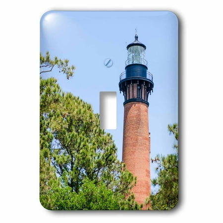 Lighthouse Light Switch Covers - 3dRose Currituck Beach Lighthouse, Corolla, Outer Banks, North Carolina, USA. - Single Toggle Switch