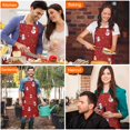 thumbnail image 4 of Red Christmas Snowman Apron-Garden Aprons for Women with Pockets-Cotton Linen Waterproof Kitchen Cooking Gardening Aprons Adjustable for Kitchen,Cooking,BBQ and Salon 32"x27", 4 of 7