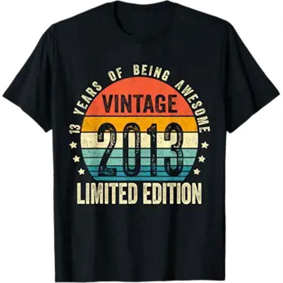 13 Year Old Gifts Vintage 2013 13th Birthday Boys Girls T-Shirt