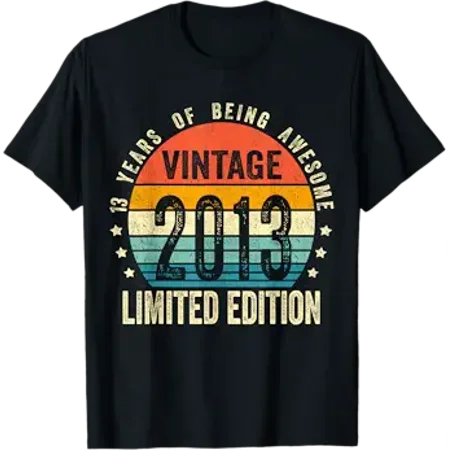 13 Year Old Gifts Vintage 2013 13th Birthday Boys Girls T-Shirt