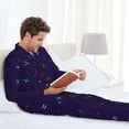 thumbnail image 6 of Fotbe Mathematical Symbols Pattern Long Sleeve Pajama Set for Men,Sleepwear Set,2-piece Loungewear Set,Soft PJs Comfy Nightwear with Pockets-X-Large, 6 of 7