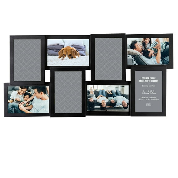 8 Pack: 8 Opening Black Dimensional 4" x 6" Collage Frame by Studio Decor