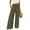 Army Green, variant on Wide Leg Pants for Women Flowy Palazzo Drawstring Elastic Waist Trousers with Pockets Summer Beach Vacation Clothes White,2XL