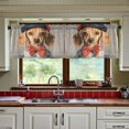 thumbnail image 3 of Yayeee Kitchen Curtains Tier Set of 2 Light Filtering 57"x24" Over Sink Window Panels, Yellow Dog Artist, 3 of 7