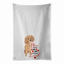 Carolines Treasures WDK3994WTKT 28 x 19 in. Unisex Poodle Toy Apricot No.1 So Loved White Dish Towels Kitchen Towel - Set of 2