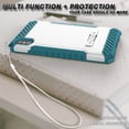thumbnail image 4 of Case for iPhone Xs Max, White/Turquoise Tri-Shield Rugged Cover [with Metal Kickstand + Wrist Strap Lanyard] for Apple iPhone Xs Max (Size 6.5" model) (iPhone 10s Max), 4 of 6