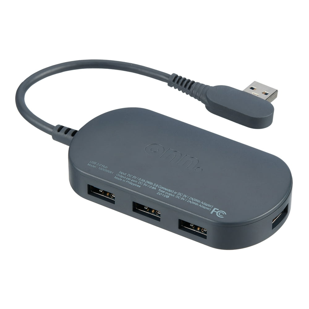 onn. AC Powered USB 3.0 Hub with 4 USB Ports