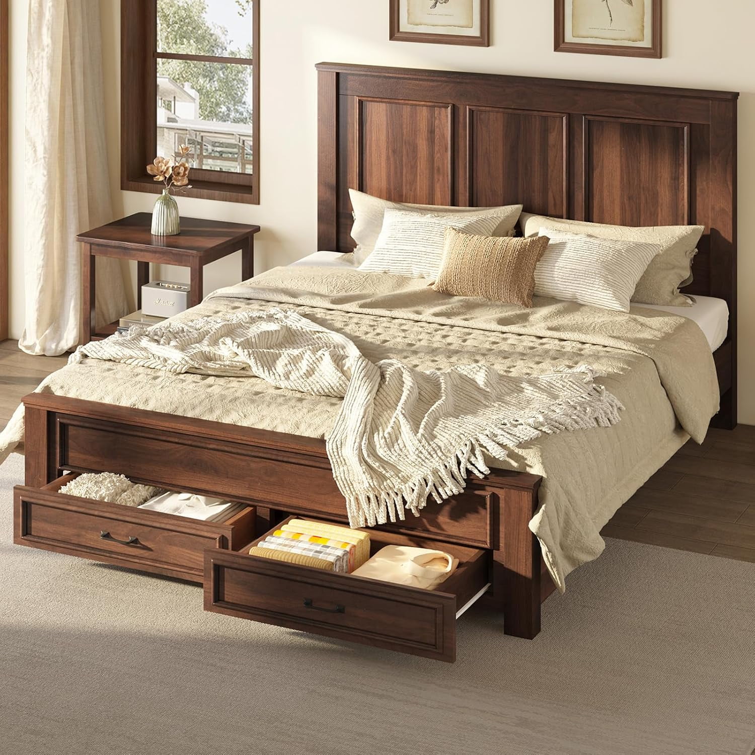 King Size | Nipe 79x82x14in Deluxe Bed Frame with Adjustable