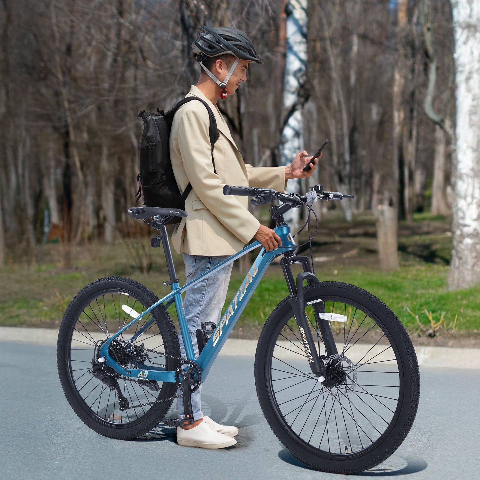 SPATIAL Adult Mountain Bike, 27.5" Wheel Bike for Man Women, 8 Speeds Gear,Magensium Frame Mountain Bicycle
