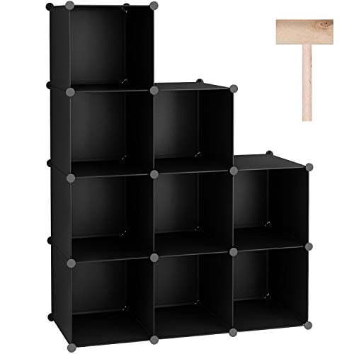C Ahome Cube Storage 9 Bookshelf, Small Plastic Bookcase