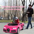 thumbnail image 3 of Costway 12V Licensed Bugatti Chiron Kids Ride On Car RC w/Storage Box&MP3 Pink, 3 of 10