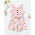 thumbnail image 2 of FEORJGP Kids Girl Summer One-piece Rompers 6M 12M 18M 2T 3T 4T Toddler Baby Sleeveless Overalls Casual Floral Print Jumpsuits Infant Little Girls Fashion Casual  Cute Clothes for Newborn Daily, 2 of 9