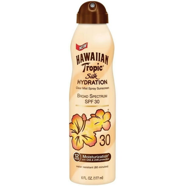 2 Pack Hawaiian Tropic Silk Hydration Clear Mist Spray Sunscreen SPF
