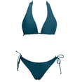 thumbnail image 4 of GZWYHT Bathing Suit for Women Tankini Swimsuits for Women Women's Two Piece Bikini Swimsuit Ribbed Top Bathing Suits String Bikini Sets Womens Swimsuits Bikini Sets for Women AG M, 4 of 4