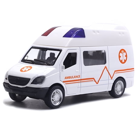 BESTSKY 2026 New Simulated Pull Back Sound Light Ambulance Police Car Fire Truck Kids Toy Gift for Toddlers,Preschool,Playroom,Daycare,Birthday Gifts