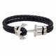 thumbnail image 4 of 2PCS Pulsera para Hombre de Ancla, Piel Vegana y Acero Inoxidable, Modelo Brazalete de Ancla, Pulsera de Acero Inoxidable Color Plata y Cuero Piel Vegana, 4 of 5