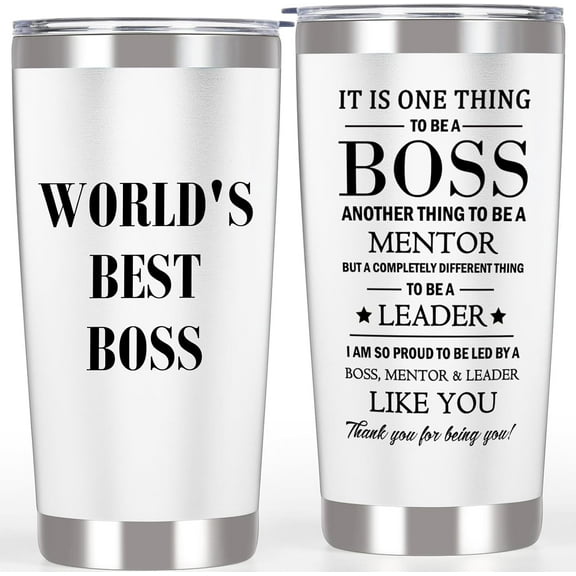 Christmas Gifts for Women Men Boss Tumbler, Appreciation Gifts for Boss Manager - Worlds Best Gifts for Boss Supervisor Female Male, Bosses Day Gifts Cup Mug for Him Her Mentor Leader