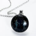 thumbnail image 2 of Gemini Constellation Elegant Glass Circular Pendant Necklace - Stylish Necklaces for Women, 2 of 5