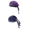 thumbnail image 1 of Paquete de 2 gorros de quimio BLESIY suave Unisex bufanda musulmana para cabeza Algodón Unisex Durag, 1 of 9