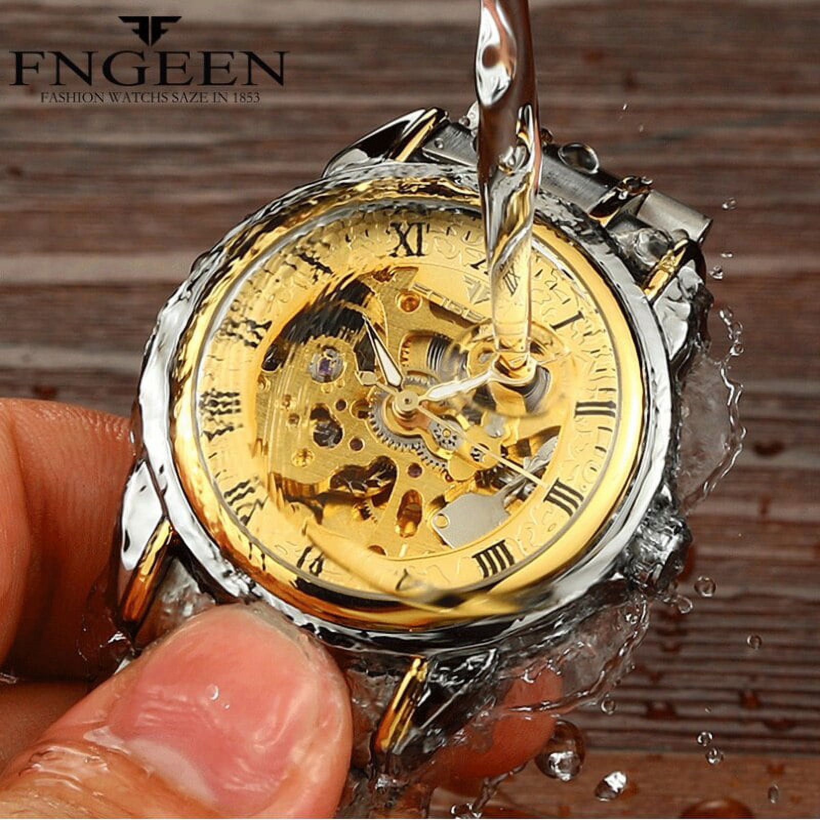 Fngeen Brand Men's Watch Waterproof Fashion Student Men's Watch Double-Sided Hollow Automatic Mechanical Watch - image 4 of 6