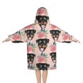 thumbnail image 2 of Rottweiler and Pioneer Flower Blanket Hoodies for Kids 6-13YR Oversize Wearable Blanket Hoodies for Boys Girls Teens, 2 of 7