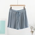 thumbnail image 2 of Uaswgudfs ​Relaxed-Fit Shorts for Women – Elastic Waist, Cuffed Hem & Breathable Summer Loungewear Blue XXL, 2 of 4