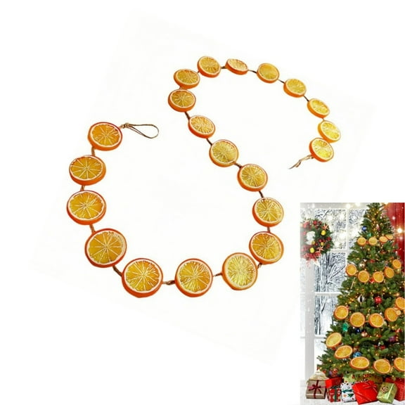 Fake Orange Slice Decorations,QZS Simulation Orange Slice Fall Garland,1Pack Portable Christmas Decorations for Doorway,Window