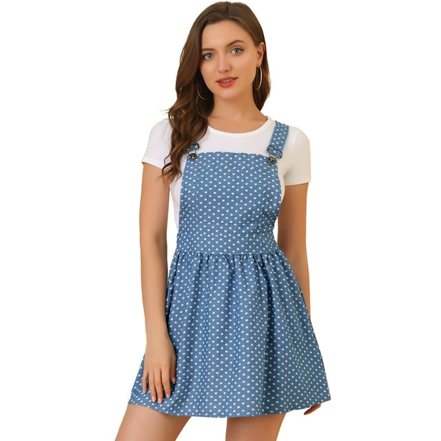 INSPIRE CHIC Robe Salopette Mini Mignonne pour Femmes à Bretelles d'Épaule Ajustables