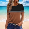 thumbnail image 5 of AKOEE T-shirts Tshirts for Women Short Sleeve Crewneck Graphic Basic Tees Casual Trendy Summer Tops, Black #A L, 5 of 6